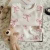 Girl Pink Bow Sweatshirt & Jogger Set