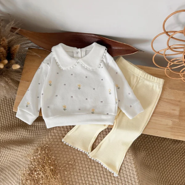 sg-11134201-82616-mjxugu62720w0d Peter Pan Collar Sweatshirt & Ribbed Leggings Set