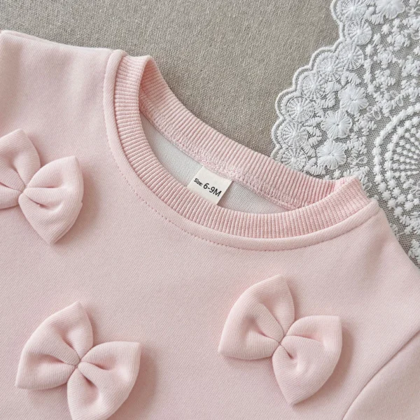 Bow Sweatshirt & Ribbed Leggings Set