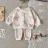 Girl Pink Bow Sweatshirt & Jogger Set
