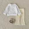 sg-11134201-82626-mjxugt5rs550e2 Peter Pan Collar Sweatshirt & Ribbed Leggings Set