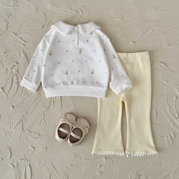 sg-11134201-82626-mjxugt5rs550e2 Peter Pan Collar Sweatshirt & Ribbed Leggings Set