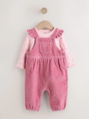 WhatsApp Image 2026-08-11 at 2.25.36 PM Pink Cord Dungaree and Bodysuit