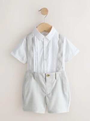 WhatsApp Image 2026-08-11 at 2.25.37 PM Grey Shirt, Shorts & Braces Set